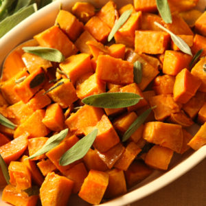Roasted Sweet Potatoes with Sage
